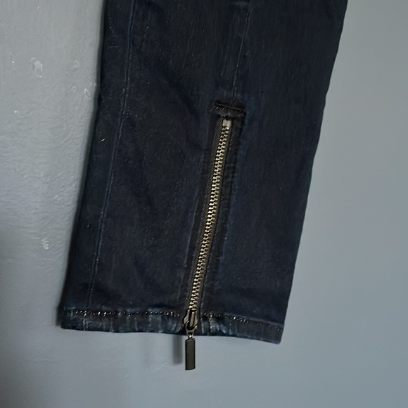 Mavis Gold Jeans, Size 27, side zipper and ankle zippers, dark wash - Picture 3 of 13